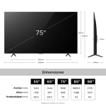 Tcl SMART TV 75" QLED GOOGLE TV P8L